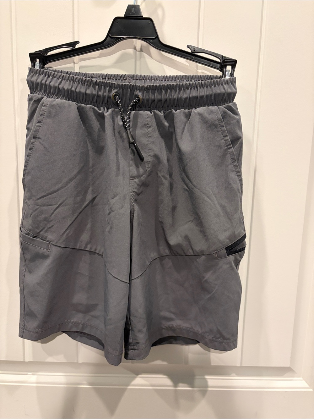 Boy's Gray Elastic Waist Performance Shorts